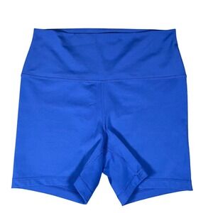 Yogalicious Lux Everyday 5 Inch Bike Shorts Womens Size L Royal Blue Activewear